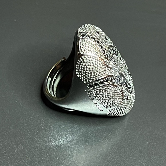 Rebecca of Italy Silver and Black Gold-Plated Bronze Ring w/ Cubic Zirconia - Picture 8 of 16